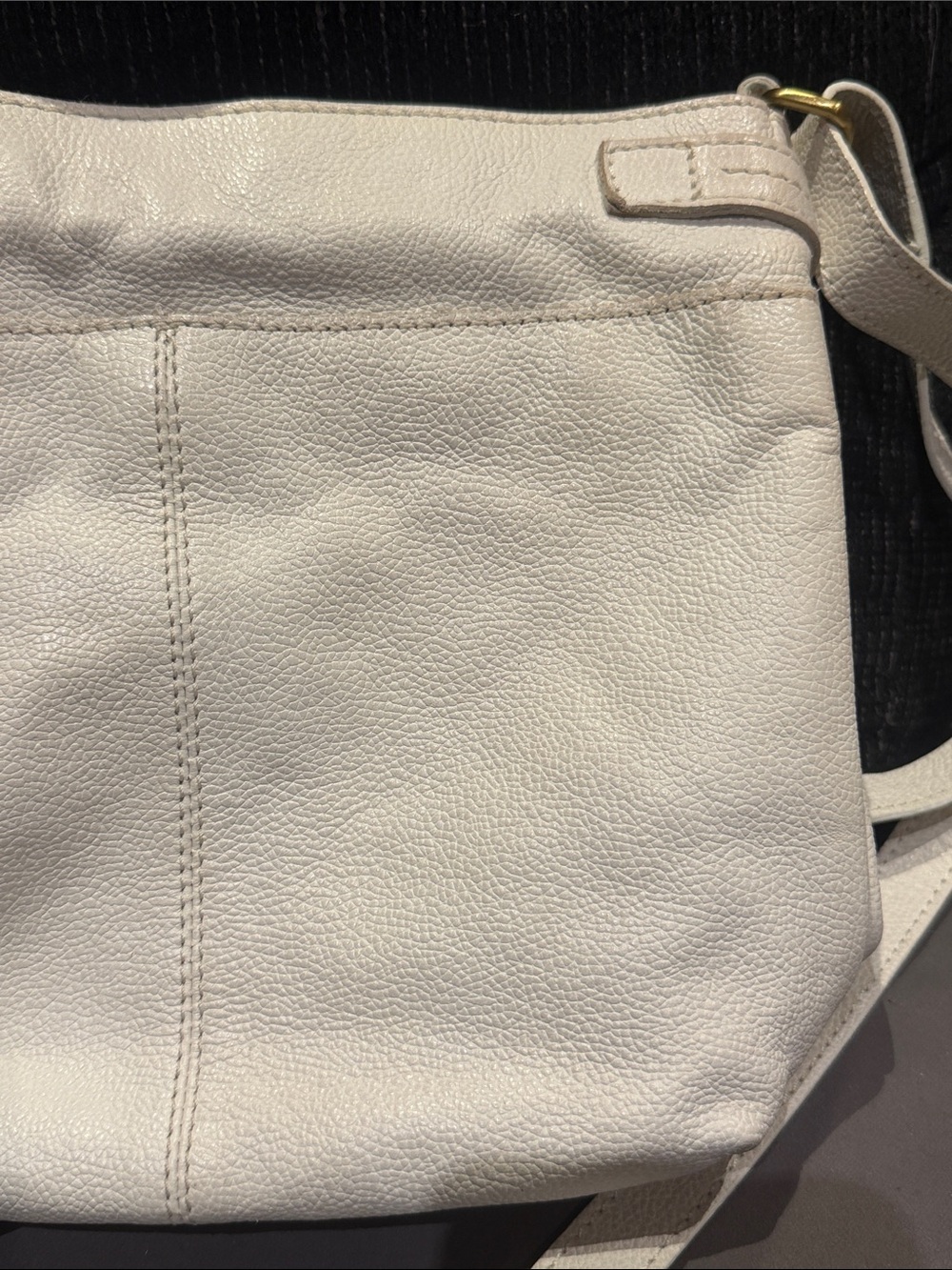 Born White Leather Crossbody with Front Stitch Detail - Picture 6 of 14